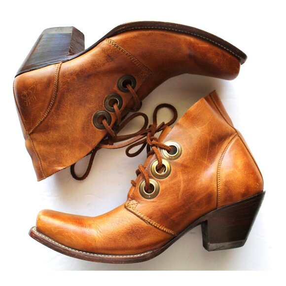 John Fluevog I Believe High Simon Leather Heel / W11 / M9 / Brown Lace-Up Unisex - Picture 6 of 14